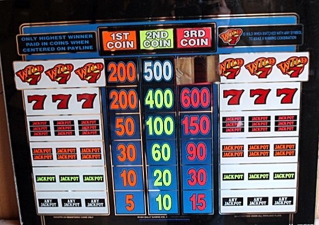 Vintage Collectible Casino Slot Machine Glass Wild 7 Sep 16