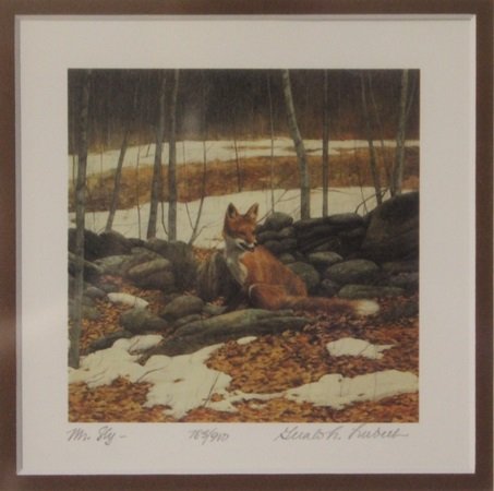Lithograph on paper: Lithograph "Mr. Sly" By Gerald Lubeck, Signed by the Artist, Limited Edition, Size Approx. 14 x 14 In. Gerald L. Lubeck was born in 1942, in Long Branch, New Jersey. His service in Vietnam and his wor