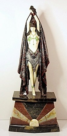 Signed Chiparus Bronze - Antinea: Bearing the signature bronze art deco sculpture "Starfish" by artist Chiparus. In our opinion a work from the artist’s model, originating in his circle and cast during his lifetime or shortly therea