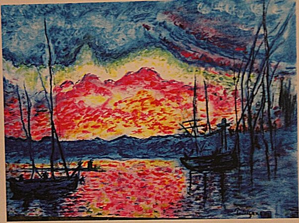 Paul Signac - The Port Saint Tropez: Paul Signac "The Port Saint Tropez" pastel on paper circa. 1899, private collection approx. 19x13in. Signac was a French Neo-Impressionist painter who, working with Georges Seurat, helped develop the