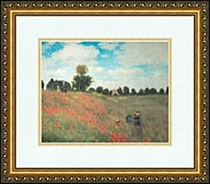 LES COQUELICOTS after CLAUDE MONET: LITHOGRAPH, IMAGE SIZE: 10X8", FRAMED SIZE; 16 13/16X14 13/16"