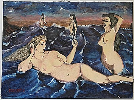 Oil Painting on Canvas Paul Delvaux: Oil Painting on Canvas, bears the signature after the artist, Size Approx. 19 1/2" in. x 26 1/2" in.