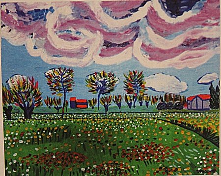 Vincent Van Gogh -View Of Arles: After Vincent Van Gogh "View Of Arles" oil on wood circa. 1890, private collection approx. 16x12in. After Vincent Van Gogh is considered the greatest Dutch painter after Rembrandt, although he remaine