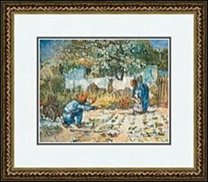 FIRST STEPS after VINCENT VAN GOGH: LITHOGRAPH, IMAGE SIZE: 10X8", FRAMED SIZE: 16 5/16X145/16"