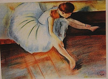 Edgar Degas - The Dancer: Pastel on paper after Edgar Degasa "The Dancer", circa 1880, private collection, unframed dimensions approximately 19x13. after Edgar Degasa was a French artist famous for his paintings, sculptures, p