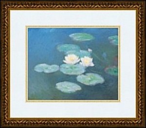 NYMPHEAS EFFET DU SOIR after CLAUDE MONET: LITHOGRAPH, IMAGE SIZE: 10X8", FRAMED SIZE: 16 5/16X 14 5/16"