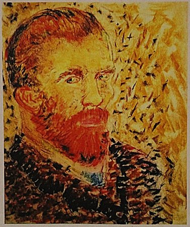 Vincent Van Gogh -Self Portrait: After Vincent Van Gogh "Self Portrait" pastel on paper circa. 1880, private collection approx. 11x9in. After Vincent Van Gogh is considered the greatest Dutch painter after Rembrandt, although he rema