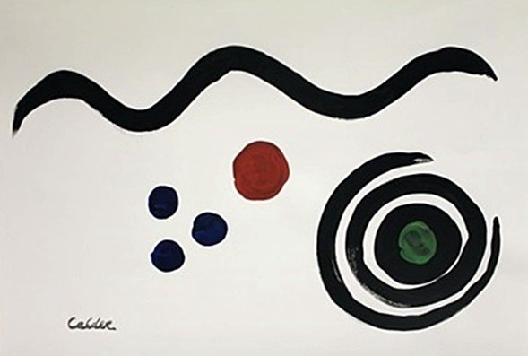 "Balance" by Alexander Calder: Original, Mixed Media on Paper, Signed by the artist, Approximately 15 x 22 In.