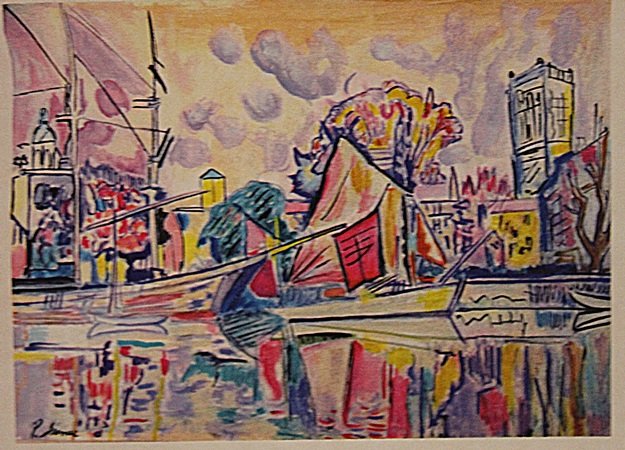 Paul Signac - La Rochelle: Paul Signac "La Rochelle" watercolor on paper circa. 1911, private collection approx. 11x8in. Signac was a French Neo-Impressionist painter who, working with Georges Seurat, helped develop the Pointil