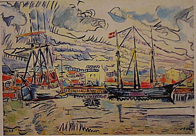 Paul Signac - Port Of Avignon: Paul Signac "Port Of Avignon" watercolo on paper circa. 1900, private collection approx. 11x8in. Signac was a French Neo-Impressionist painter who, working with Georges Seurat, helped develop the Poin