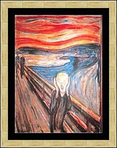 THE SCREAM after EDVARD MUNCH: LITHOGRAPH, IMAGE SIZE: 23 5/8X31 1/2", FRAMED: 31 7/8X39 3/4"