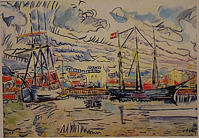 Paul Signac - Port Of Avignon: In the manner of Paul Signac "Port Of Avignon" watercolo on paper circa. 1900, private collection approx. 11x8in. Signac was a French Neo-Impressionist painter who, working with Georges Seurat, helped