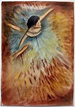 Pastel Drawing on Paper by Edgar Degas: Pastel Drawing on Paper, Hand Signed, Size Approx. 20" x 14" in.