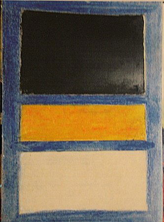 Mark Rothko - Blue,Black And Yellow: In the manner of Mark Rothko "Blue,Black And Yellow" pastel on paper circa. 1950, private collection approx. 19x13in. A prominent figure among the New York School painters, In the manner of Mark Rothk