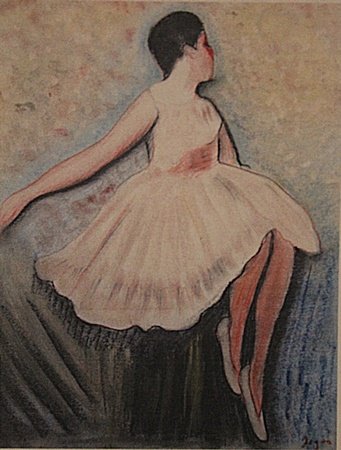Edgar Degas - The Dancer: Pastel on paper in the manner of Edgar Degas "The Dancer", circa 1901, private collection, unframed dimensions approximately 14x20. in the manner of Edgar Degas was a French artist famous for his pain