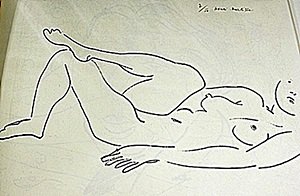 Lithograph Henri Matisse: authentic lithograph , TITLED "ETUDE DE JAMBERS IV (DEMI-LUNE)", CIRCA 1925. Size Approx. 10 x 12 In.