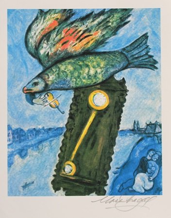 Authentic Lithograph on paper: Lithograph By Marc Chagall, Signed by the Artist, Size Approx. 11 x 9 In. Marc Zakharovich Chagall (July 6th 1887 – March 28th 1985) "The quintessential Jewish artist of the twentieth century"Marc C