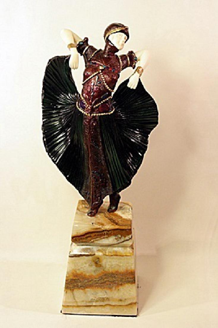 Butterfly Dancer - Bronze Sculpture by Chiparus: In our opinion a work from the artist’s model, originating in his circle and cast during his lifetime or shortly thereafter, in the manner of Chiparus, broze sculpture, Butterfly Dancer. Base bearin