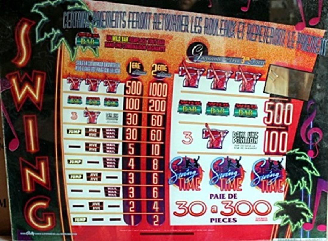 Vintage Collectible Casino Slot Machine Glass "Swing": Vintage Collectible Casino Slot Machine Glass "Swing" 20 x 15 in. (N)