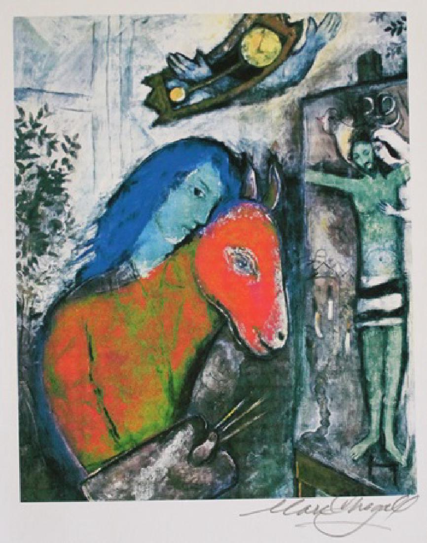 Authentic Lithograph on paper: Lithograph By Marc Chagall, Signed by the Artist, Size Approx. 11 x 8 1/2 In. Marc Zakharovich Chagall (July 6th 1887 – March 28th 1985) "The quintessential Jewish artist of the twentieth century"Ma