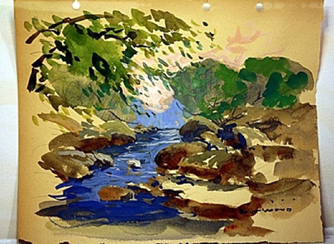 Robert Wood Original Watercolor on Paper: Original Watercolor on Paper In the manner of Robert Wood. Comes with COA.