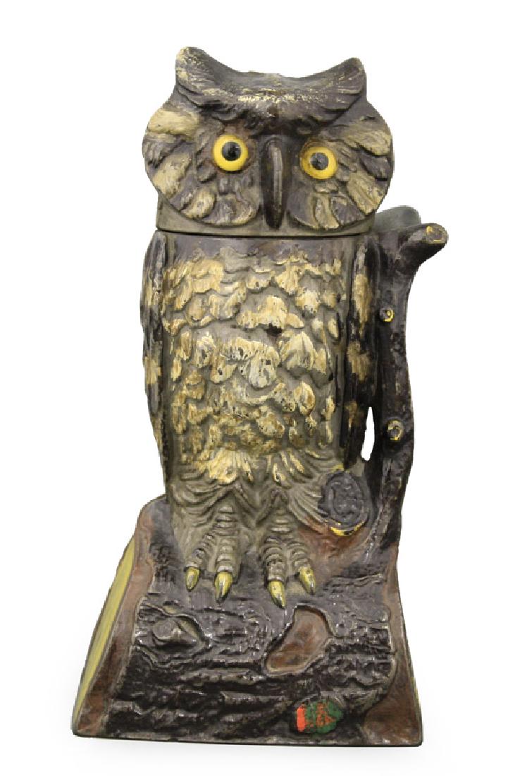 Owl Turns Head with Scarce Gray & White Feathers (1 of 2)
