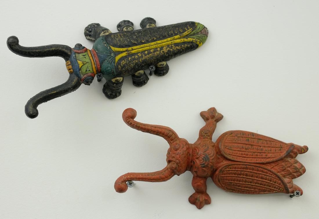 Two Insect Shaped Boot Scrapes: American - Circa 1900's - 10" L Cast Iron
