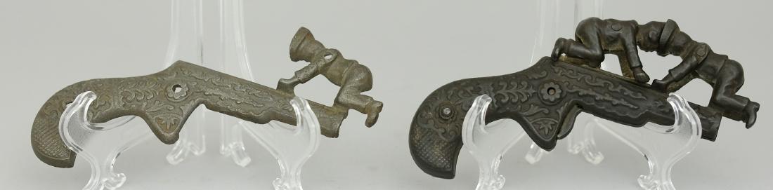 "Butting Match" Cap Gun: Ives, Blakeslee Co. Bridgeport, Ct. - Circa 1890 Also included is an unpainted part for 1/2 the toy. Cast Iron