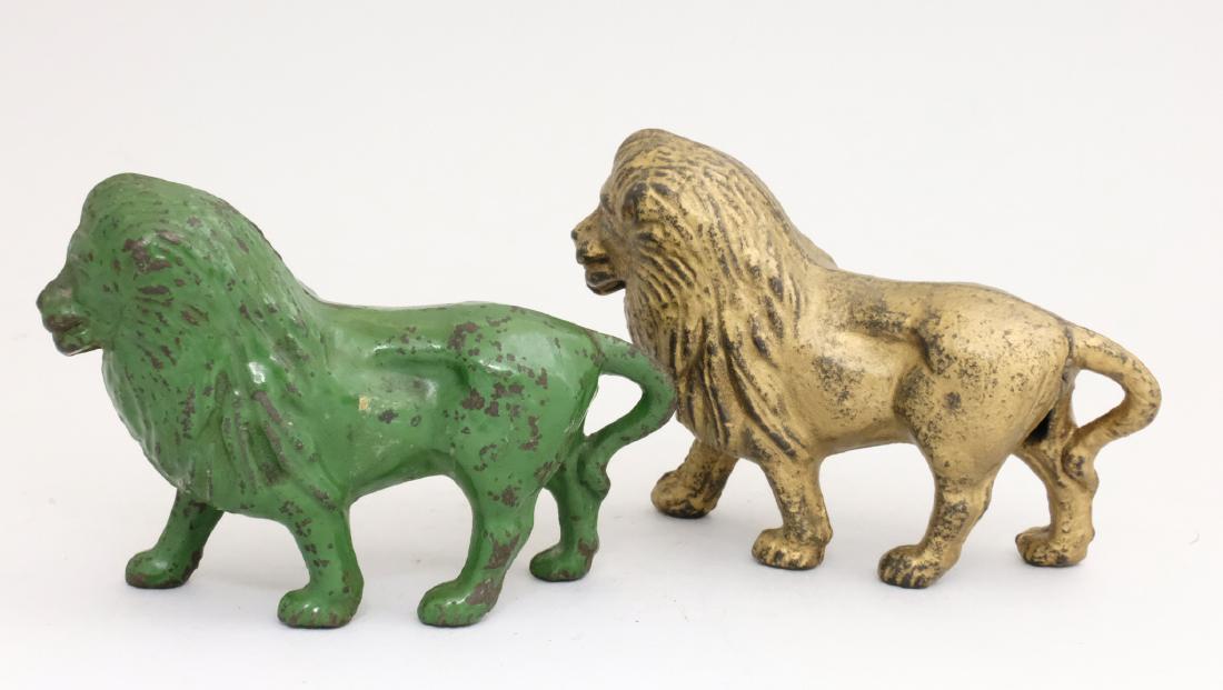 Lions - Small: A. C. Williams Ravenna, OH - 1920's The Green painted variation is rare. Material: Cast Iron