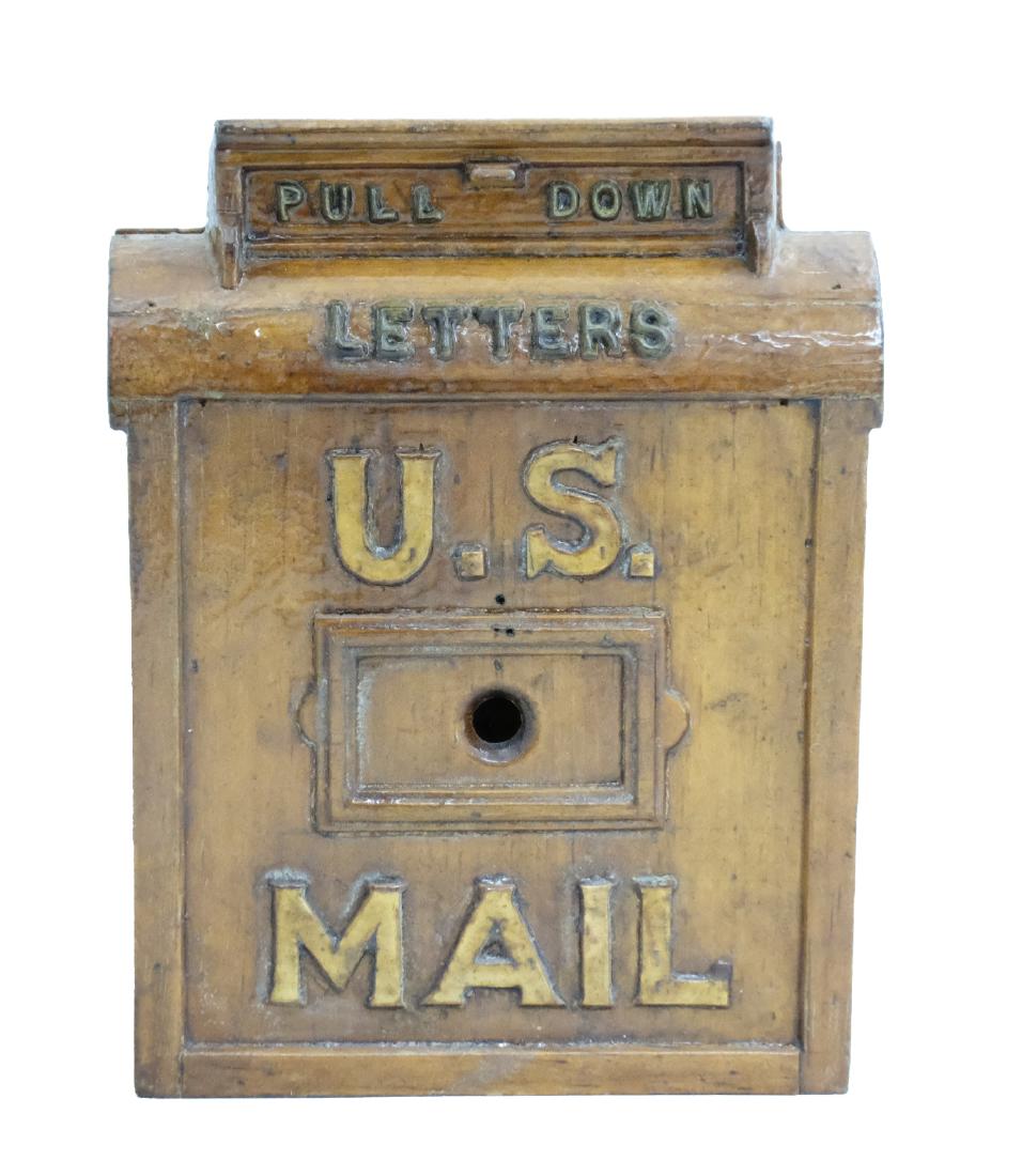 U. S. Mail Wood Pattern: A. C. Williams Ravenna, OH - 1920 The original wood pattern and design of the bank. Bill Robison Collection Material: Wood