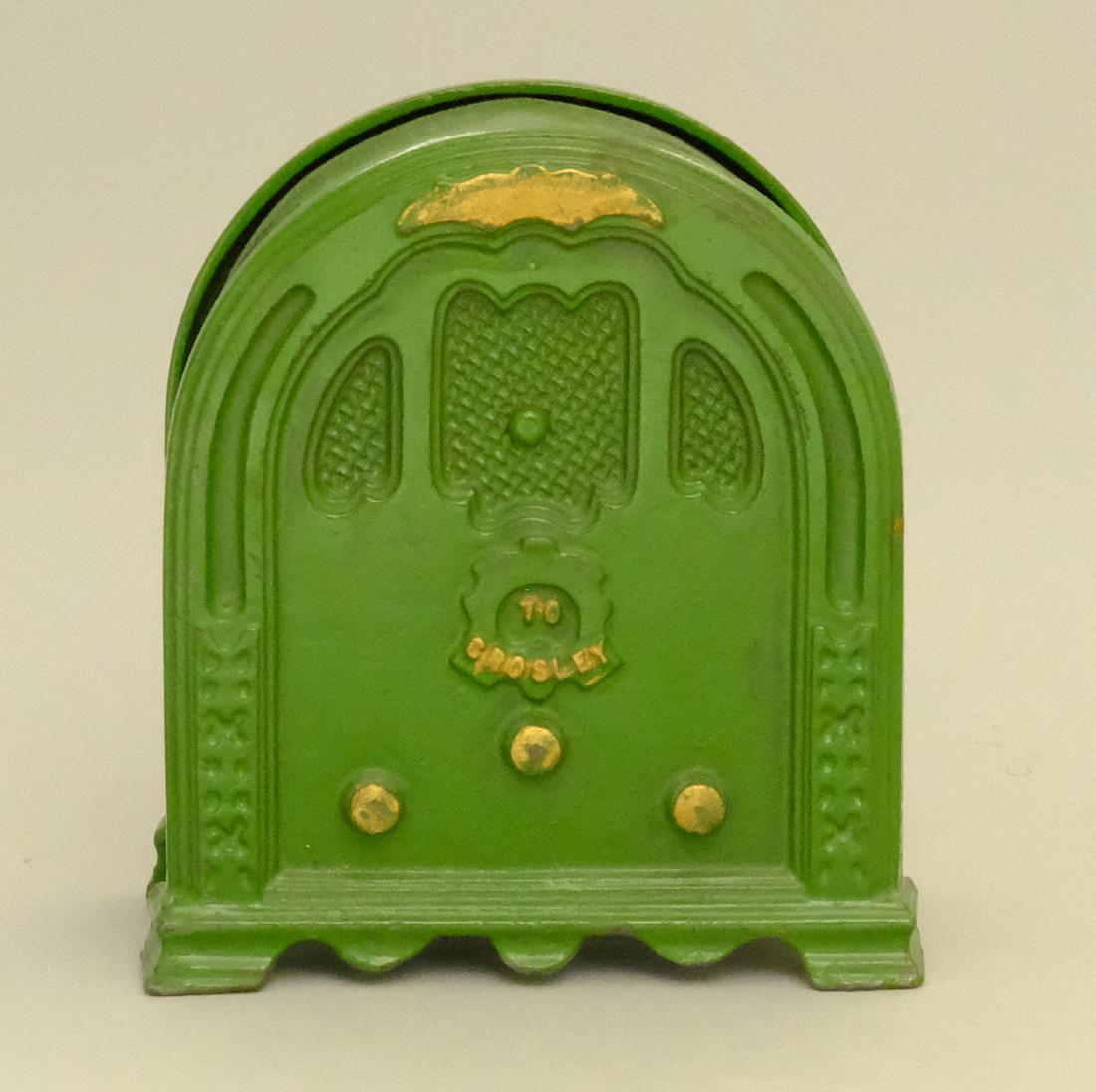 Crosley Radio - Small, Green: Kenton Hardware Kenton, OH - 1930's Material: Cast Iron and Tin
