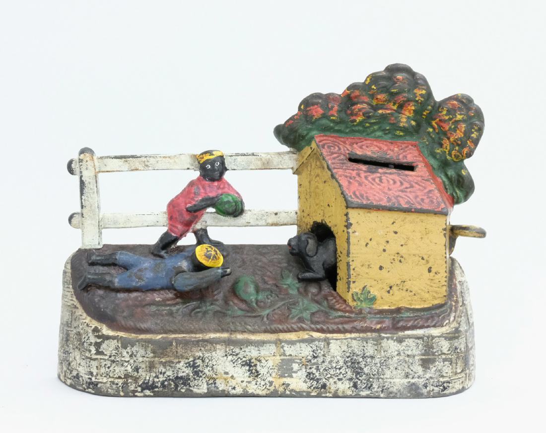 Boy Stealing Watermelon - Solid Outfits: Kyser & Rex Philadelphia, PA - 1880's Material: Cast Iron