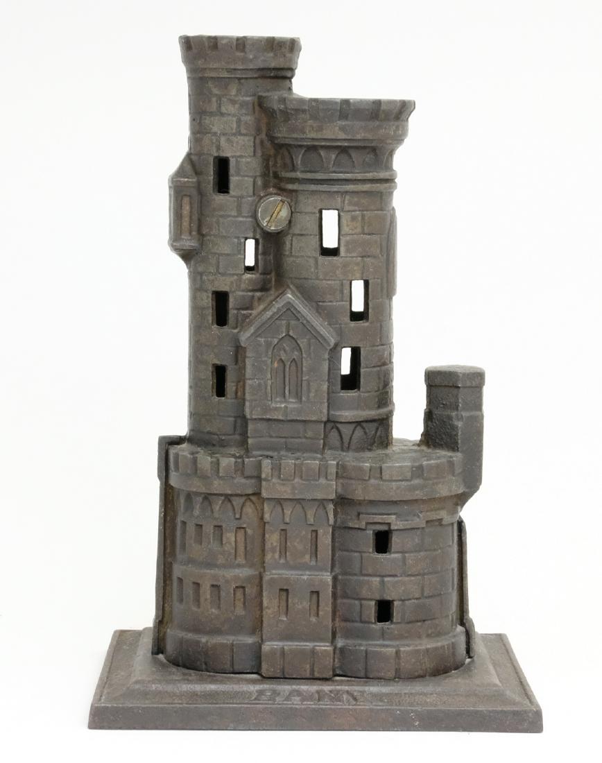 Castle with Two Towers: John Harper Ltd. Willenhall, England - 1908 A very fine example of this bank. Material: Cast Iron