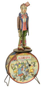 Let's Go Happy: Kiddies Metal Toys Inc. American - Circa Late 1920's Material: Tin