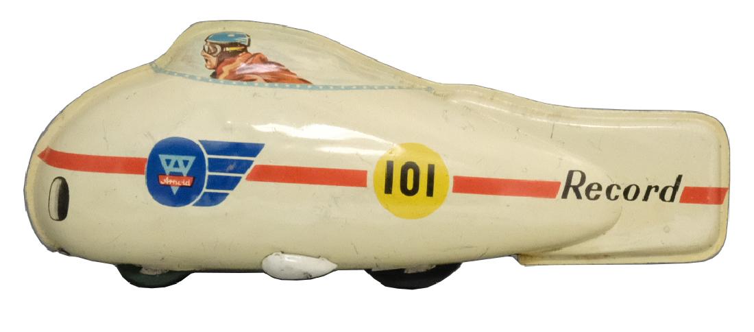 "101" Record Land Speed Vehicle: Arnold Western Germany - 1950 - 7.5" L We have not seen this toy before. Material: Tin