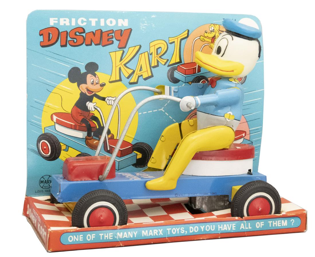 Donald Duck Disney Kart: Louis Marx & Co. Japanese - Circa 1960's Material: Tin and Plastic