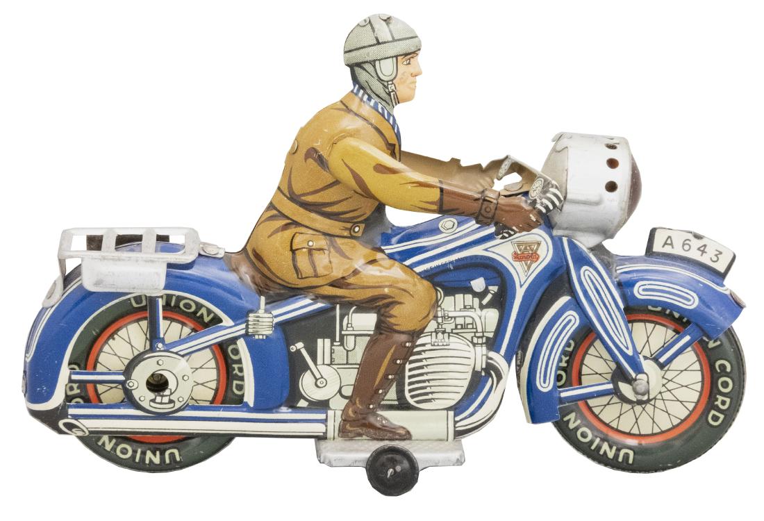Civilian Motorcycle "A643": Arnold Toys German - Circa 1935 - 7.5" L Material: Tin