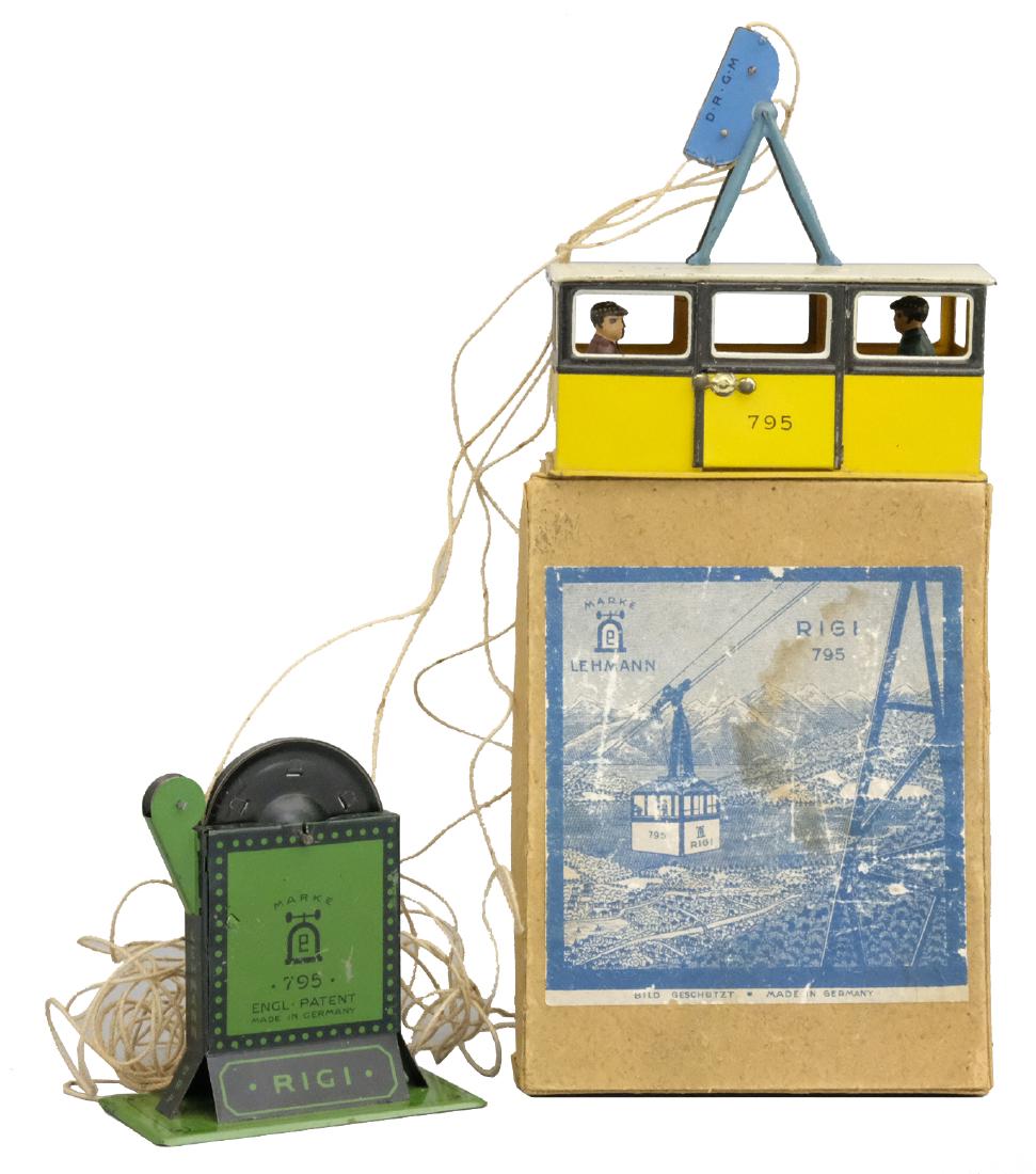 "Rigi" (EPL No. 795) Cable Car: Production Run: 1928-1945 This is the early version of the toy in virtually mint and boxed condition. Material: Tin