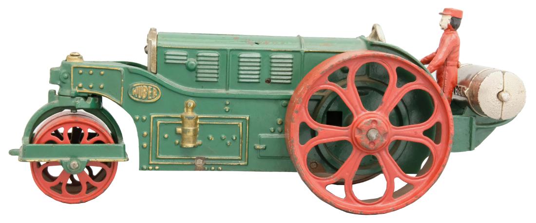 Huber Road Roller: Hubley Mfg. Co. Lancaster, PA - Circa 1930's - 14.5" L This is the only known clockwork version of the toy. It is in superior and bright condition and works really well. It would make a great addition