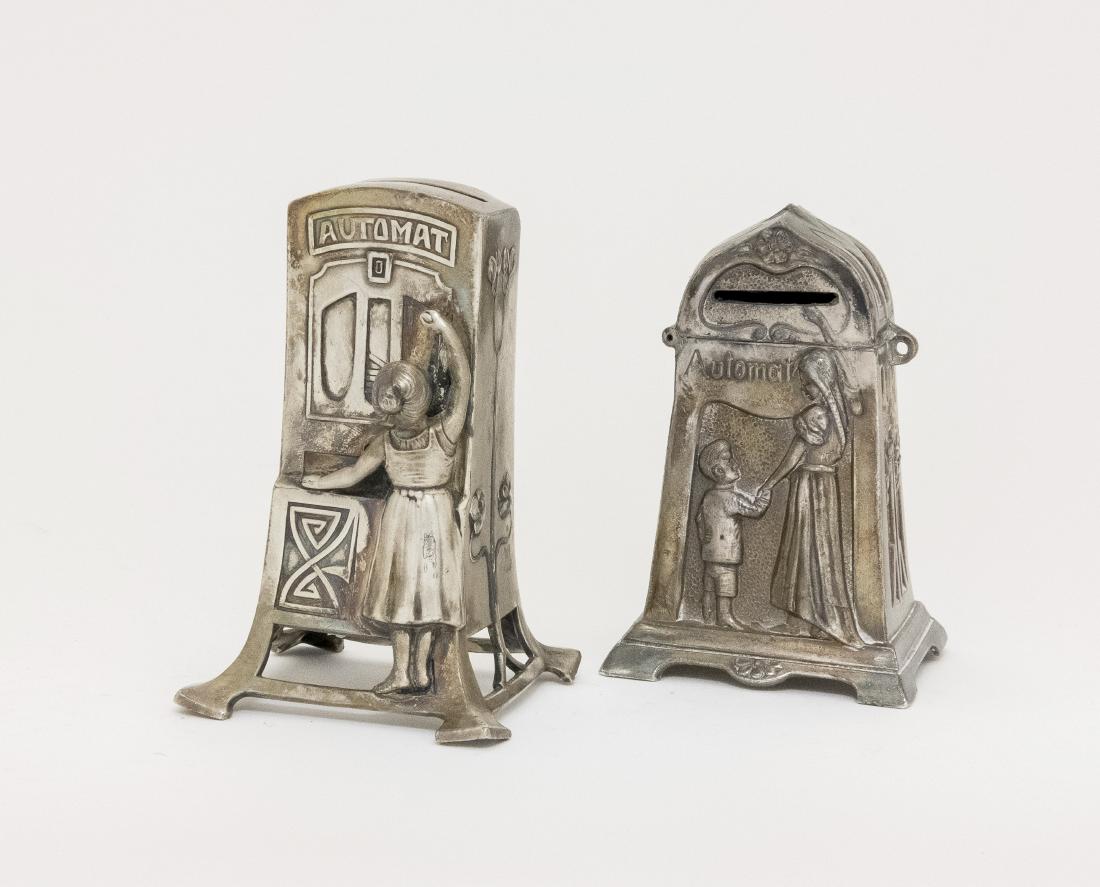 Edwardian Automat Banks: Austrian - 1920's Silvered Lead