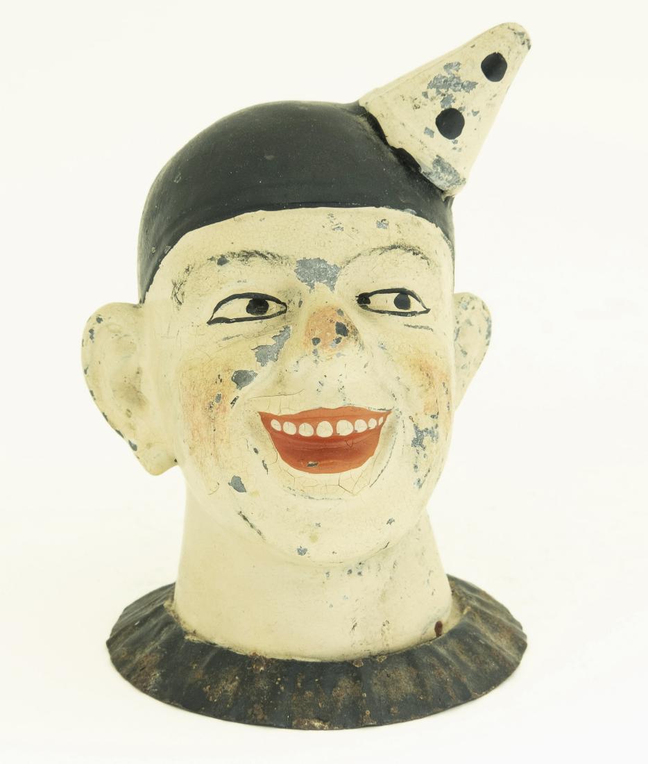 Smiling Clown Bust Spelter Bank (1 of 1)