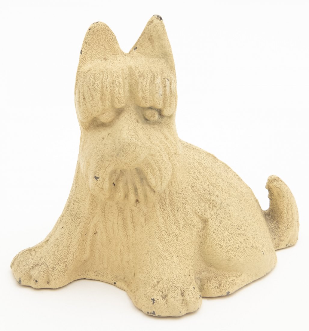 White Fala Iron Still Bank: American - 1930's. Cast Iron with Tin Trap. Pristine Condition.