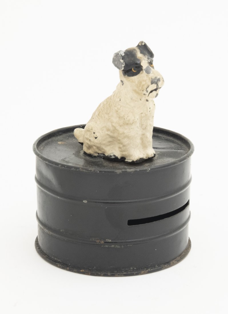 Terrier on Drum German Spelter Bank (1 of 2)