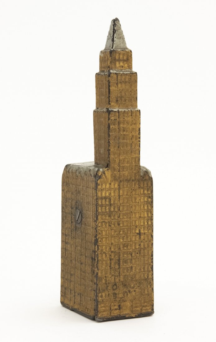 Large Woolworth Iron Building: Kenton Hardware. Kenton, OH - 1915. This example is two toned with silver highlights. Cast Iron. Very Fine Condition.