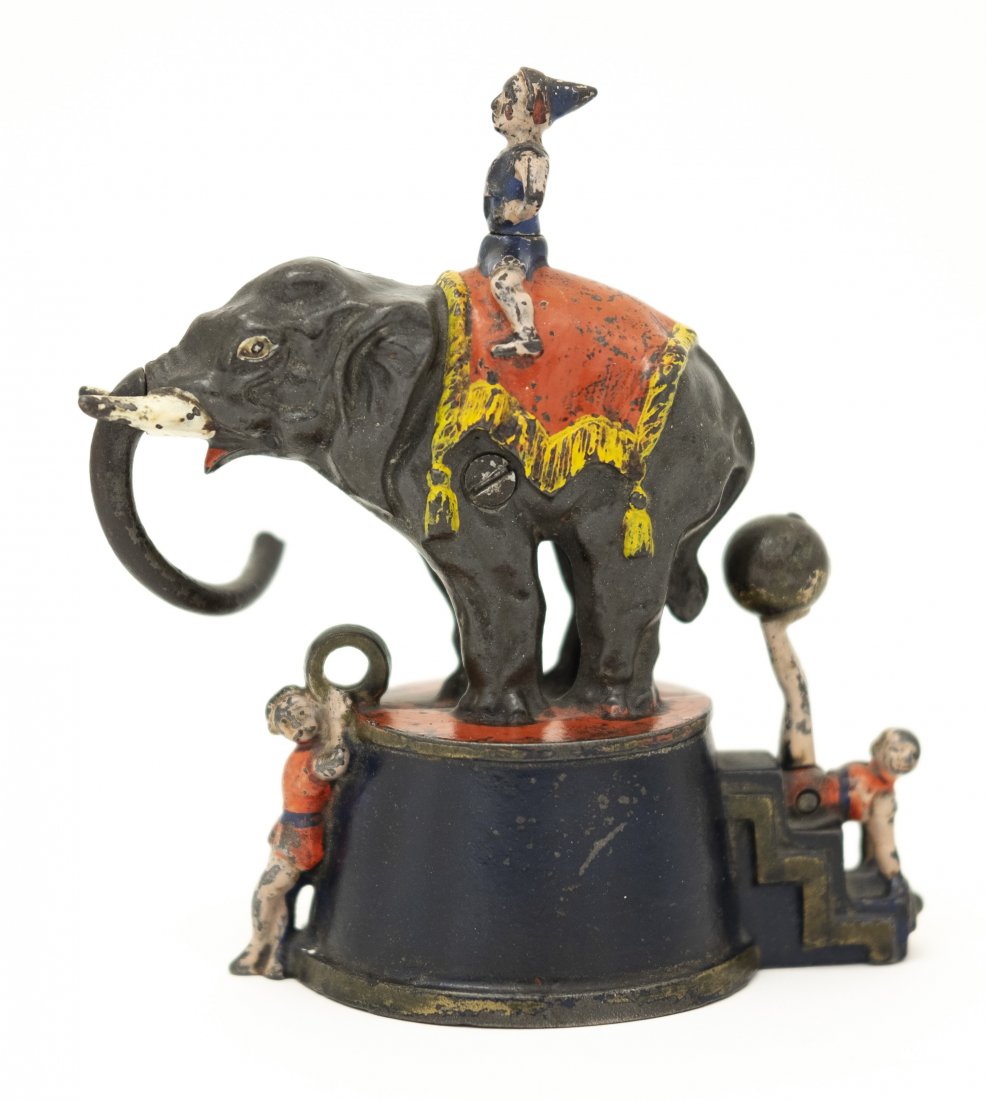 Elephant and Three Clowns Iron Bank (1 of 5)