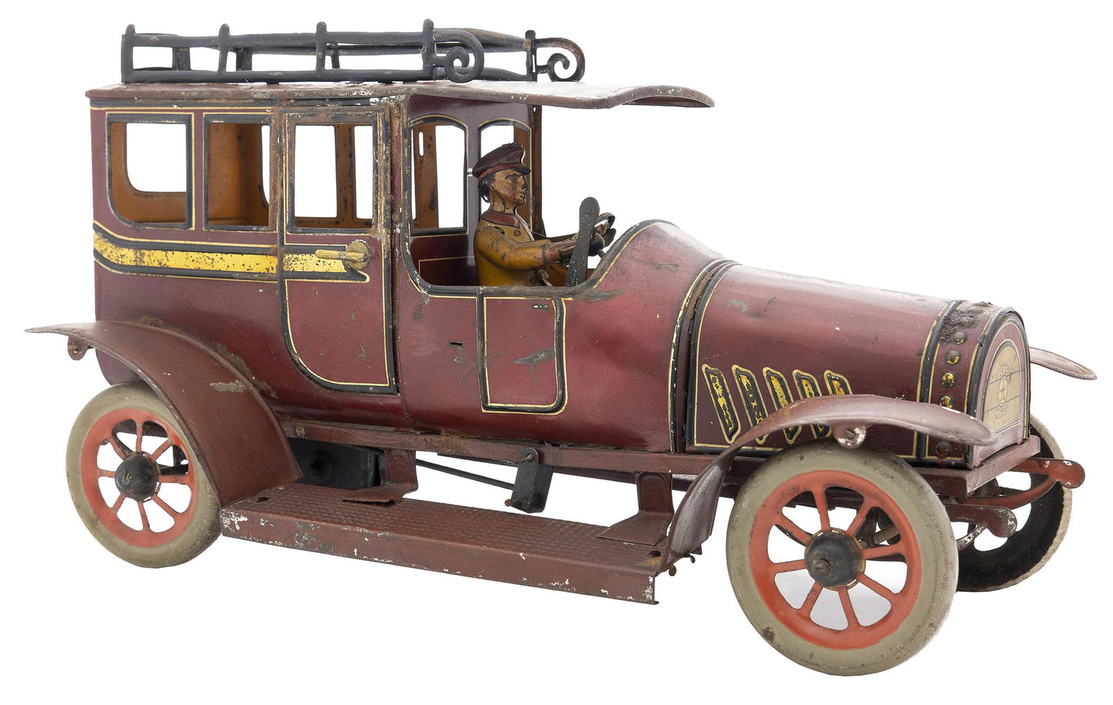 Hans Eberl Limousine: German, Circa 1918, 14.5" L Minor denting and scuffs. About 20% repaint throughout.