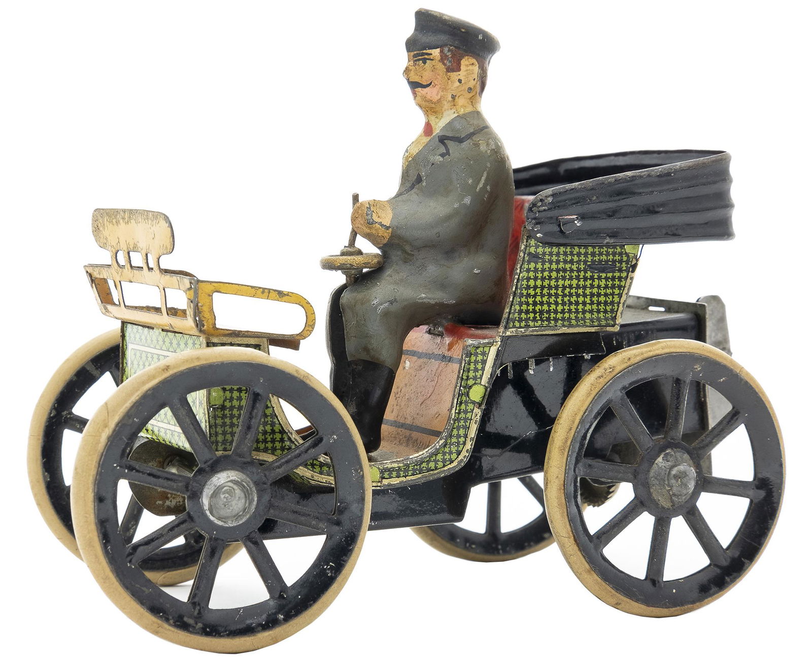Gunthermann Vis-a-Vis: German, Circa 1902, 5" L This scarce toy is in superior condition.