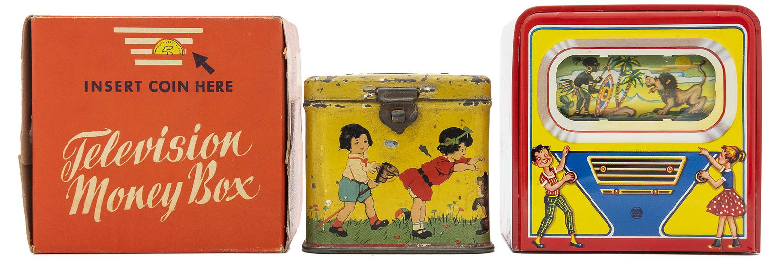 Television Bank & Suchard Chocolate Bank: Swiss/West German, Circa 1930's/50's
