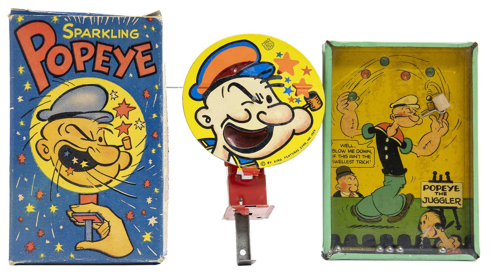 Two Popeye Themed Toys: American, Circa 1930's