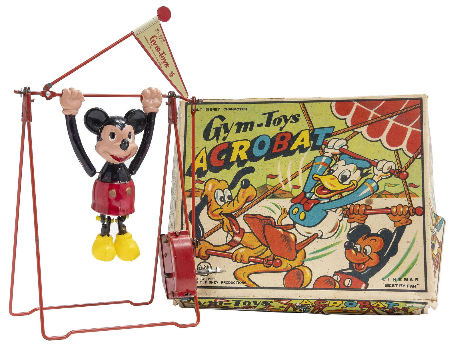 LineMar Mickey Mouse Acrobat: Japan, Circa 1950's, 3.25" L